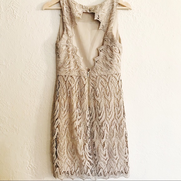 Alice + Olivia Grey Metallic Lace Sheath Dress - Picture 6 of 8